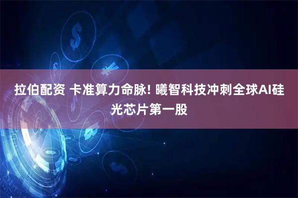 拉伯配资 卡准算力命脉! 曦智科技冲刺全球AI硅光芯片第一股